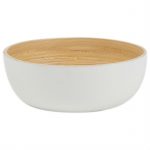 White Bamboo Snack Bowls Set of 2