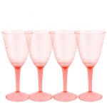 Set of 4 Candy Pink Wine Glasses