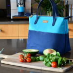 Colour Block Luxury Insulated Lunch Tote Aqua Navy Beau and Elliot