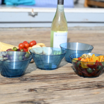 Blue Linear Re-usable Bowl set of 4
