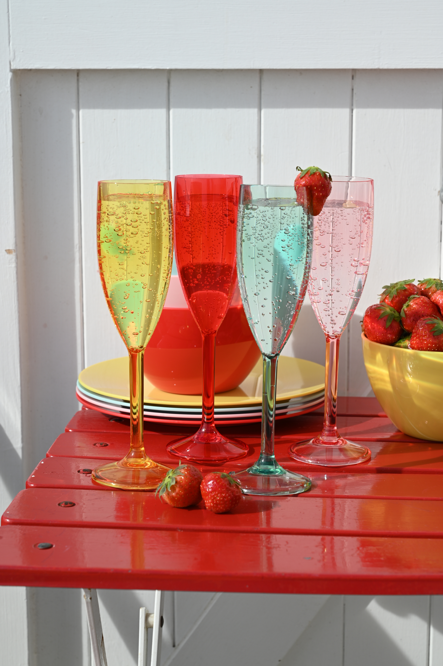Strawberries & Cream Flute set of 4
