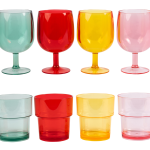 Strawberries & Cream Stacking Wine Glasses and Tumblers