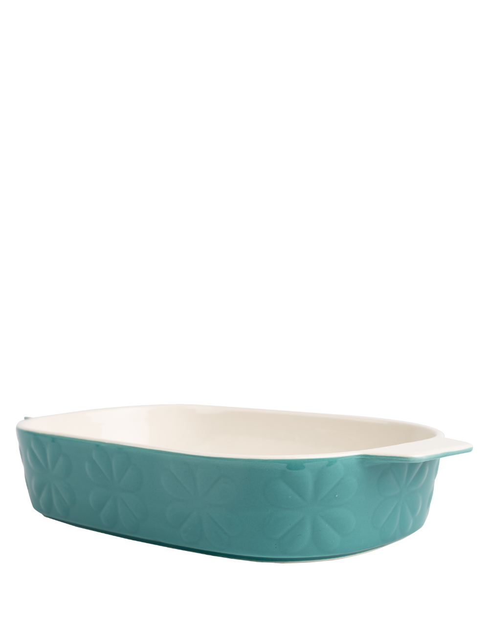 Carnaby ceramic embossed large oven dish teal
