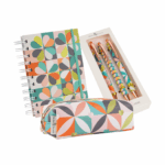 Carnaby Petal Pencil Case, Pens and A6 Notebook