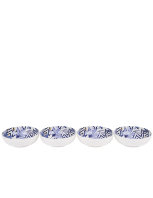 Sara Miller Anniversary decorated bowls set of 4